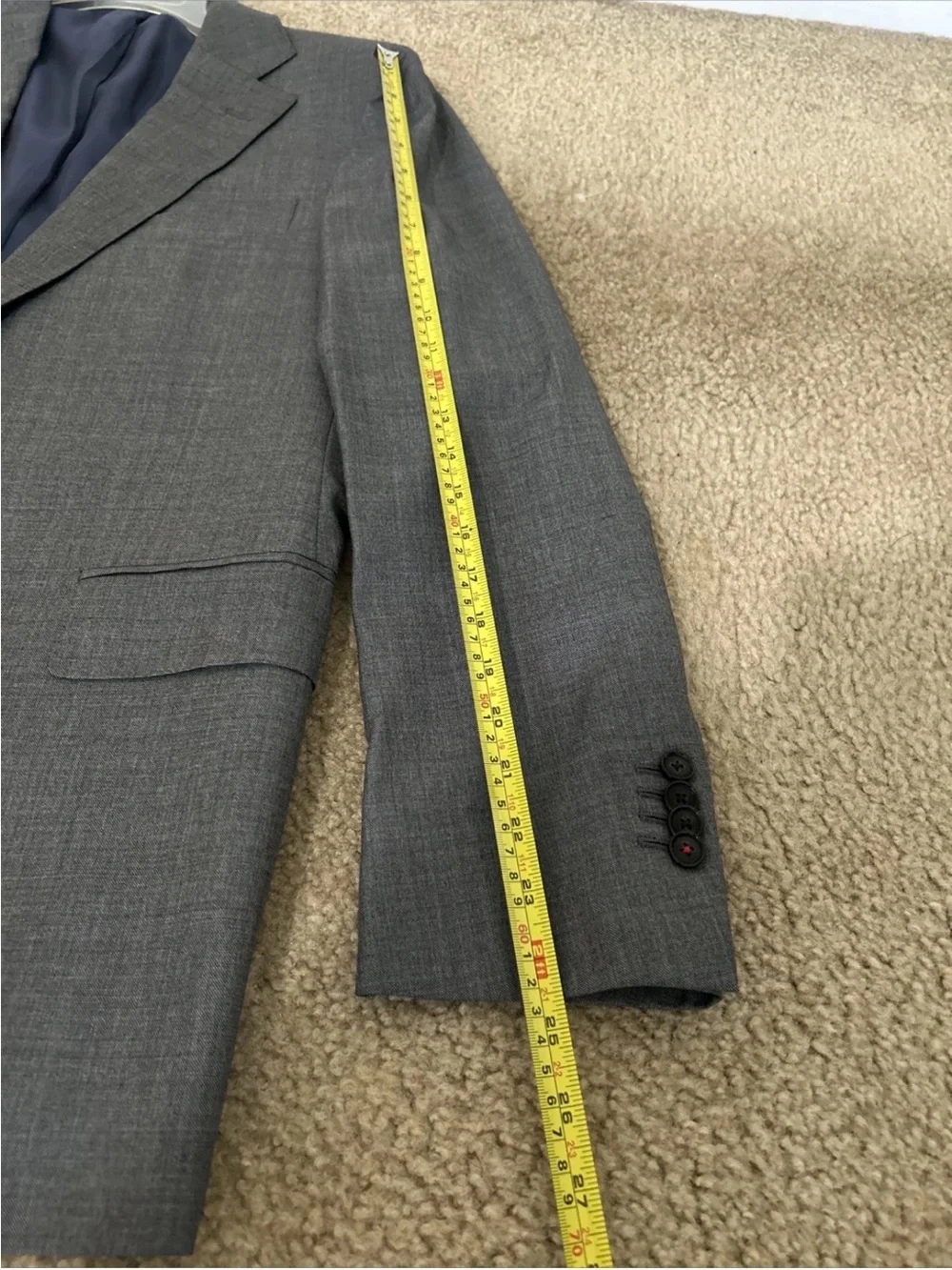 SuitSuppy Ethomas Hartford Men’s Pure Wool Super 150’s Grey Blazer Size 52/42
